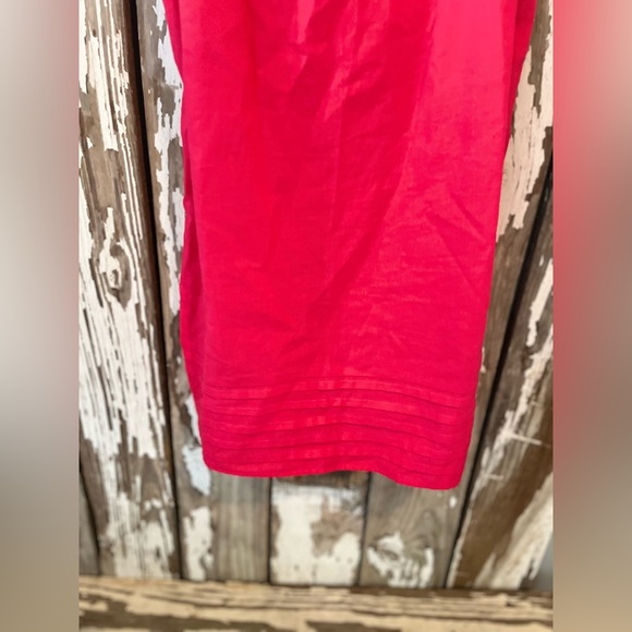 Ann Taylor Loft Linen Cotton slip dress pink ruffle spaghetti strap size 10 pink - Picture 2 of 16